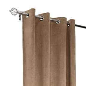 Velvet Fabric Eyelet Curtain-beige - Image 2