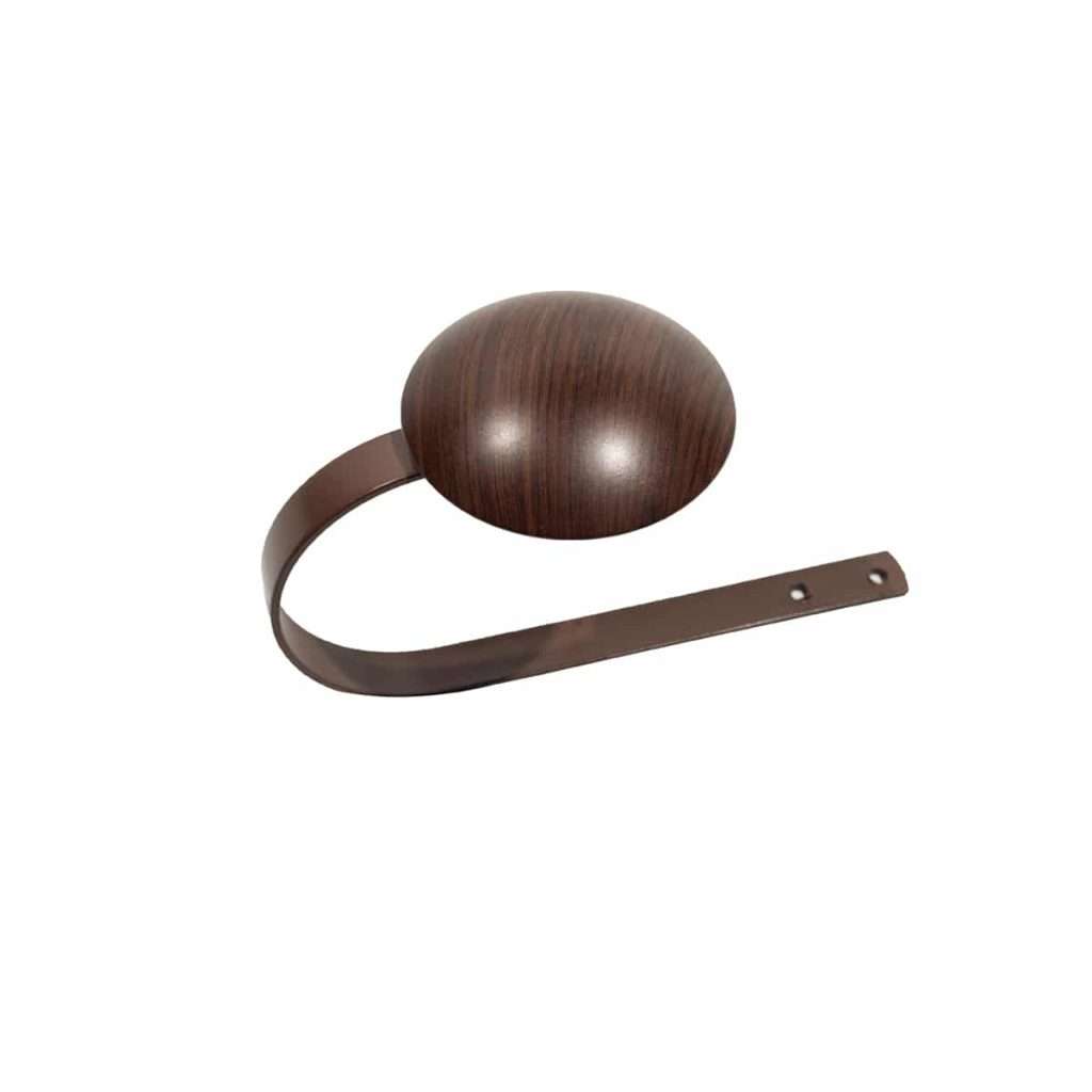 34mm Auburn designer curtain holdback with wooden finish.