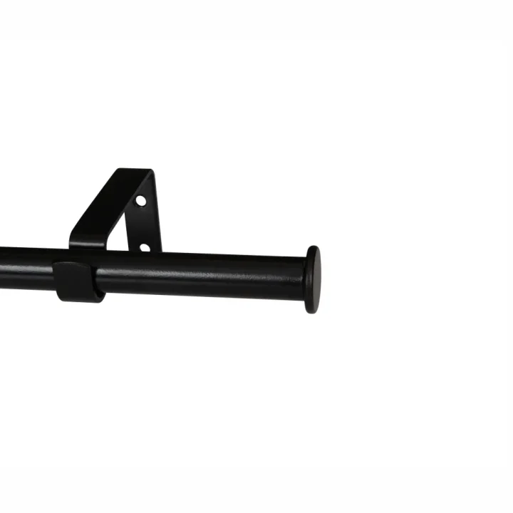 CURTAIN POLE-22MM GOTHIC SINGLE POLE SET-END CAP-BLACK