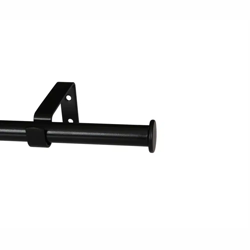 CURTAIN POLE-22MM GOTHIC SINGLE POLE SET-END CAP-BLACK