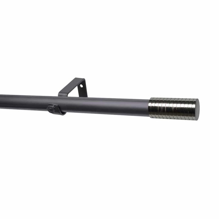 28mm Single Pole Set with Ring Finials - Gun Metal