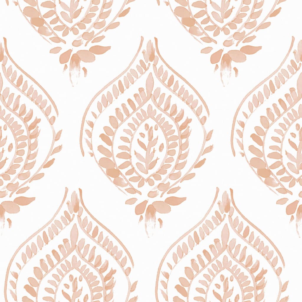 Wallpaper featuring Ceci Medallion design in warm umber tones.