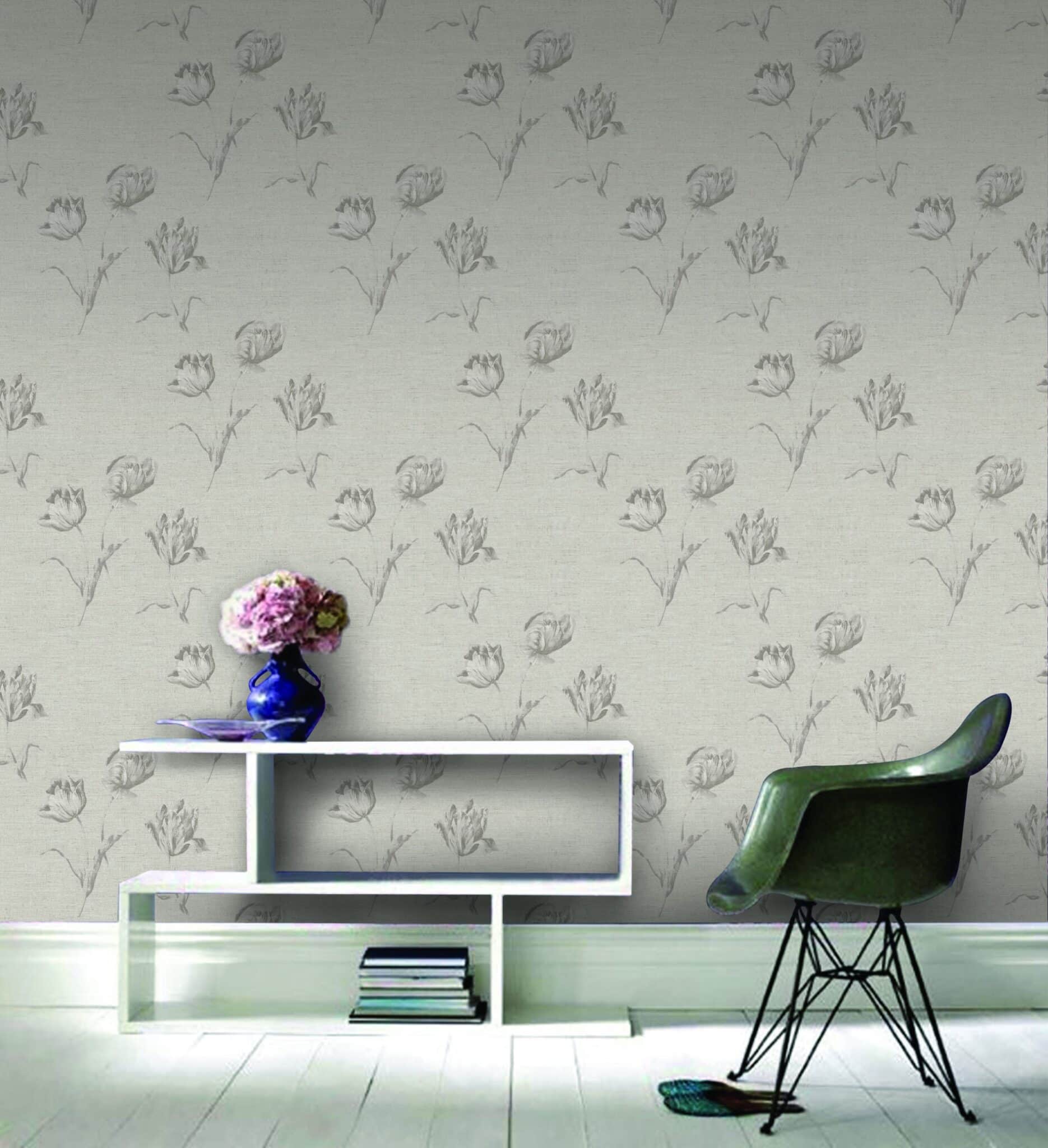 Wallpaper - Tulip Linen - Grey - Image 2