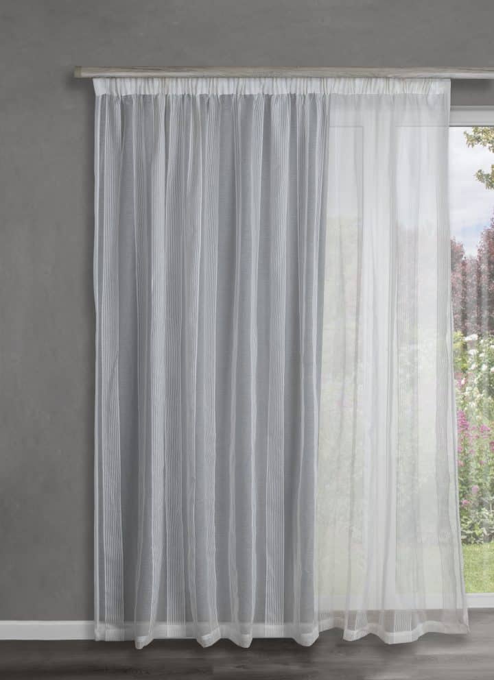 STUART GRAHAM READY MADE UNLINED SHEER TAPED CURTAINS-SUNSHINE