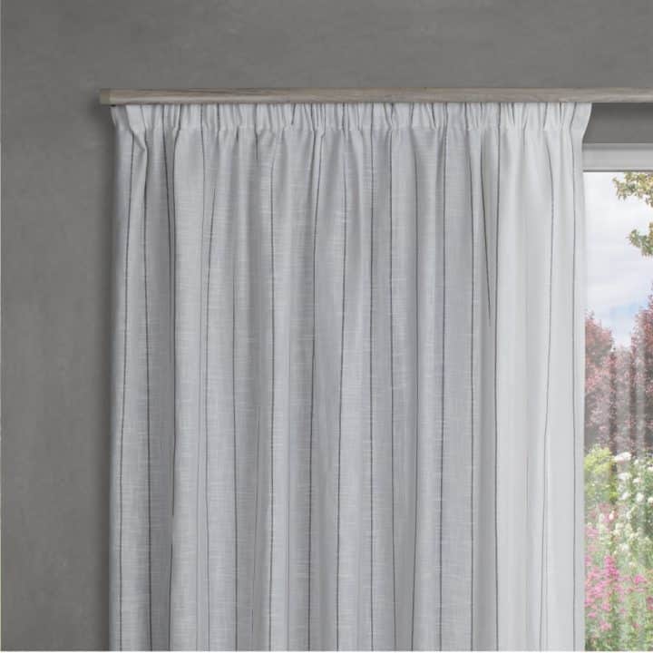 STUART GRAHAM READY MADE SHEER TAPED CURTAINS-RIPTIDE