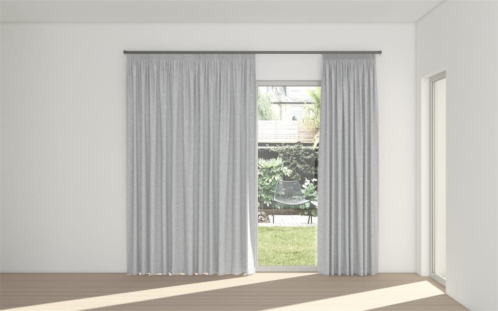 STUART GRAHAM READY MADE SHEER TEXTURED TAPED CURTAIN-WOODSTOCK