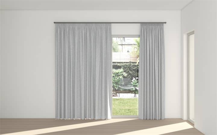 STUART GRAHAM READY MADE SHEER TEXTURED TAPED CURTAIN-WOODSTOCK