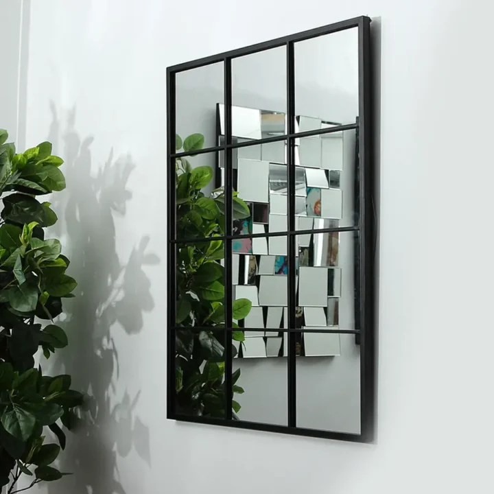 Framed Aluminium Grid Mirror - 1200mm x 900mm