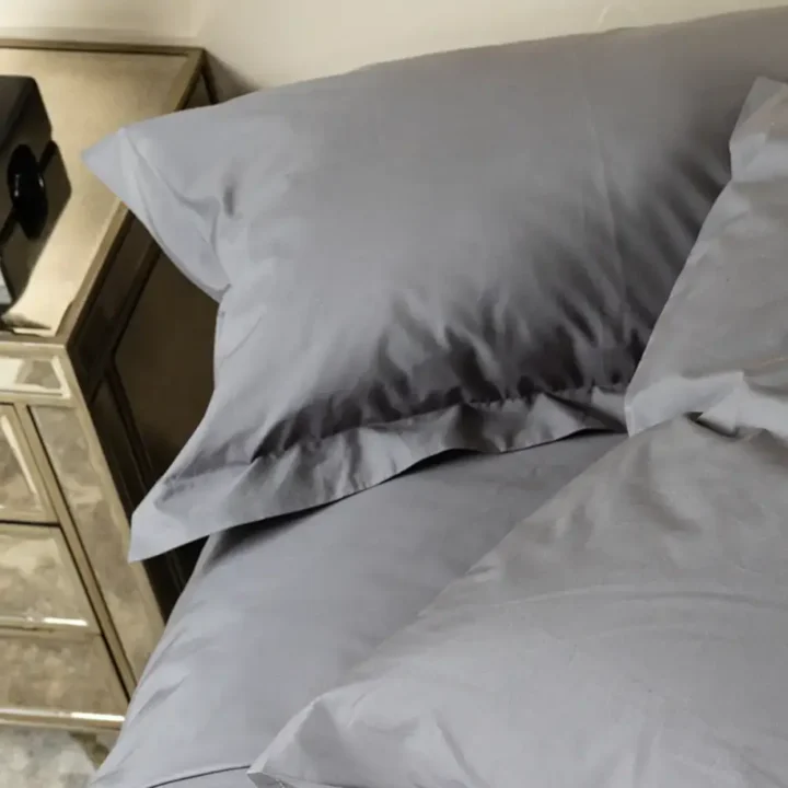 Grey Percale Oxford Pillow Case - 100% Cotton