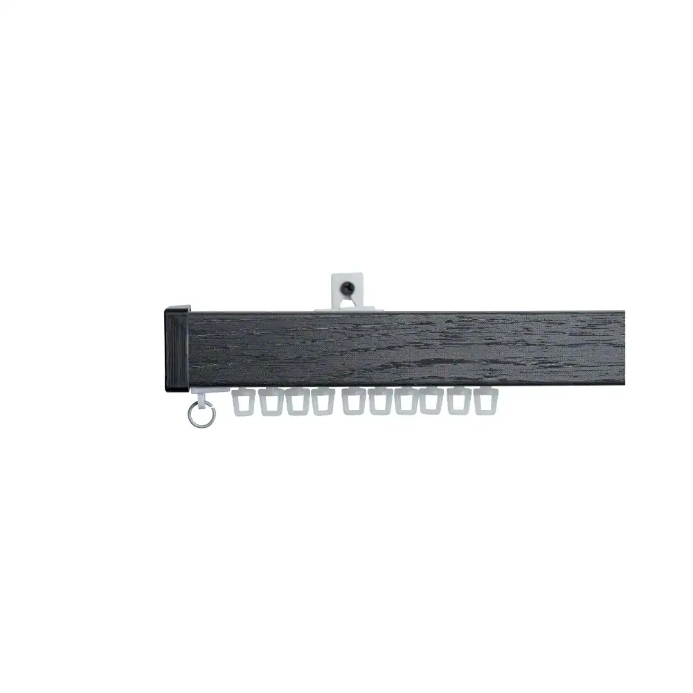 32mm cubic pelmet with C-track in anthracite color for window treatments.