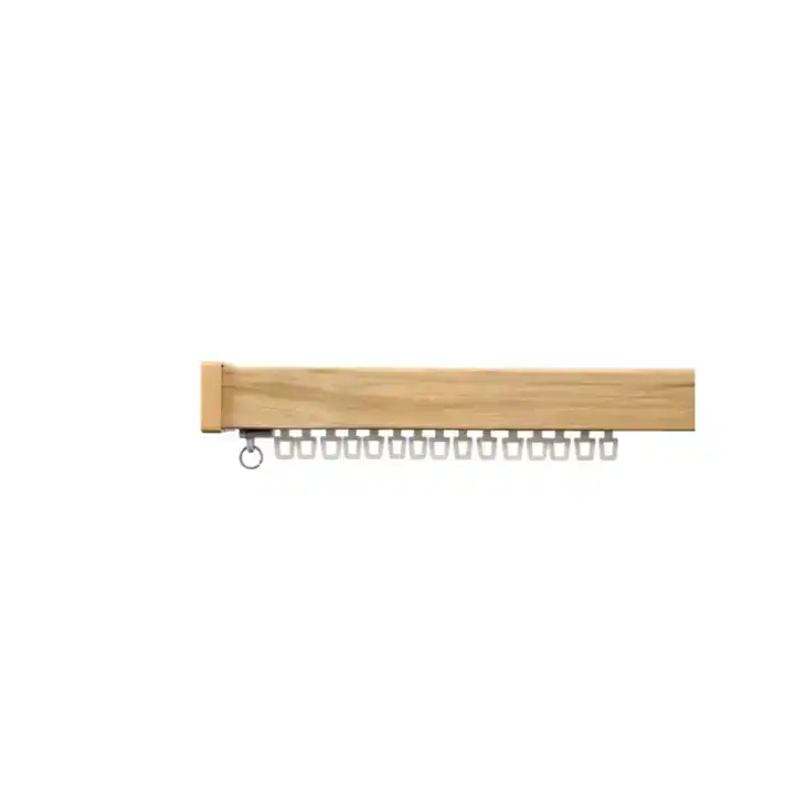 32mm cubic pelmet with C-track in oak finish for window treatments.