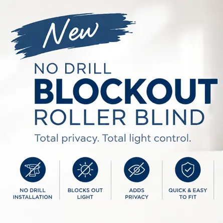 Finishing Touches - Drill Free Blinds (Blockout Roller Blinds, No Drilling Required)
