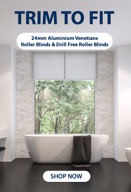 Finishing Touches - Shop Trim To Fit Aluminium Venetian Blinds, Roller Blinds & Drill Free Blinds Now!