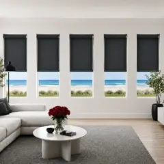 Finishing Touches - Drill Free Blinds (Blockout Roller Blind) - Dark Grey
