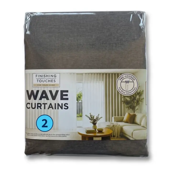 Wave Curtains & Wave Tracks - Made To Match 22 Wave Aura Lined Wave Curtain (Iron) - 265 x 250cm
