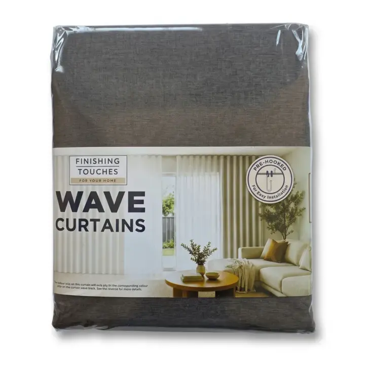 Wave Aura Lined Wave Curtain (Iron)