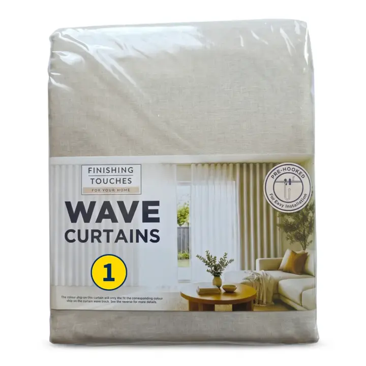 Wave Curtains & Wave Tracks - Made To Match 13 Finishing Touches - Made To Match Wave Curtain - 210cm Aura Lined Pack Shot (Sand Dune)