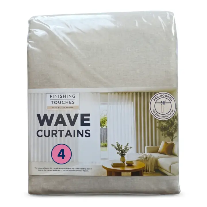 Wave Curtains & Wave Tracks - Made To Match 34 Finishing Touches - Made To Match Wave Curtain - 370cm Aura Lined Pack Shot (Sand Dune)