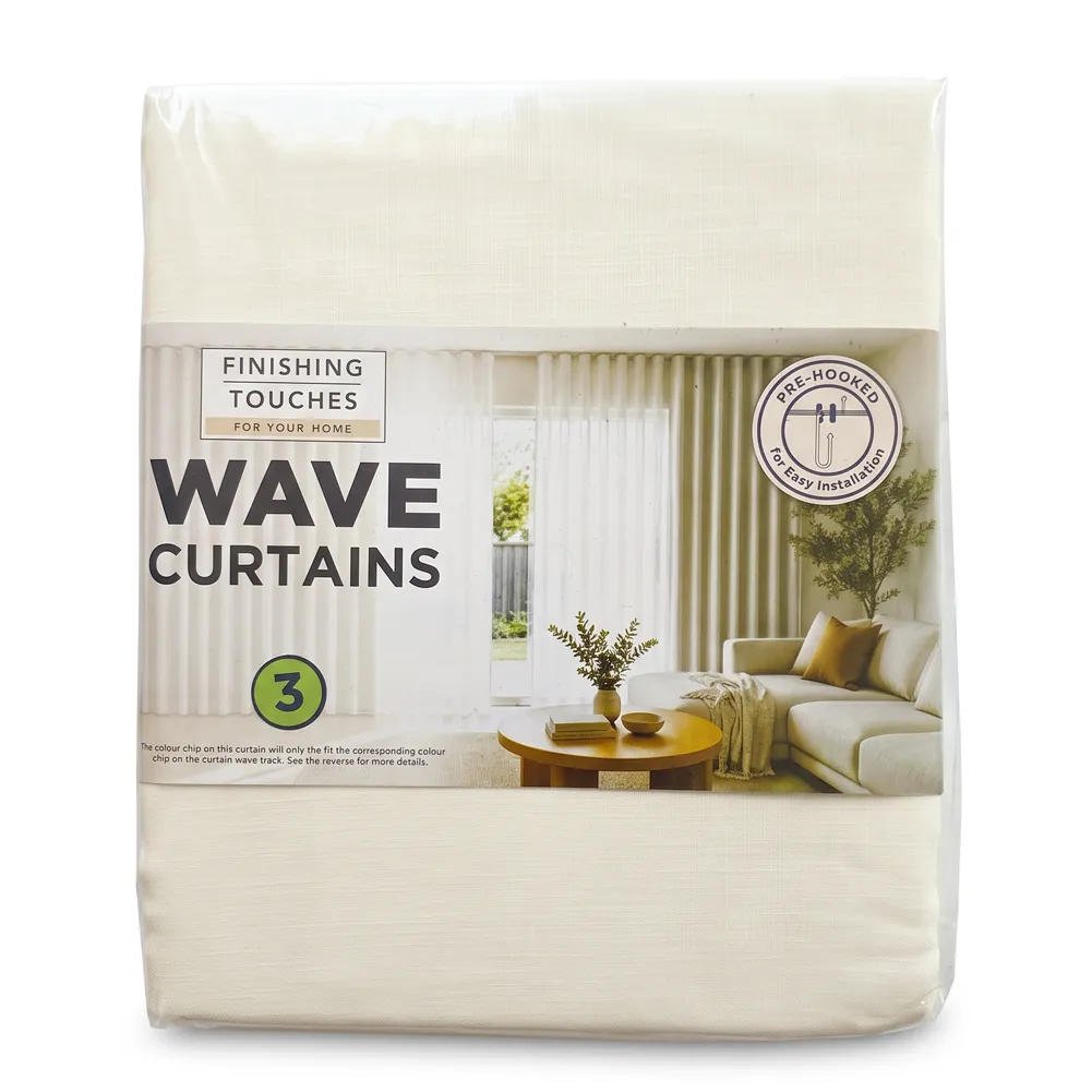 Finishing Touches - Made To Match Wave Curtain - Reply Sheer Pack Shot (Ivory)