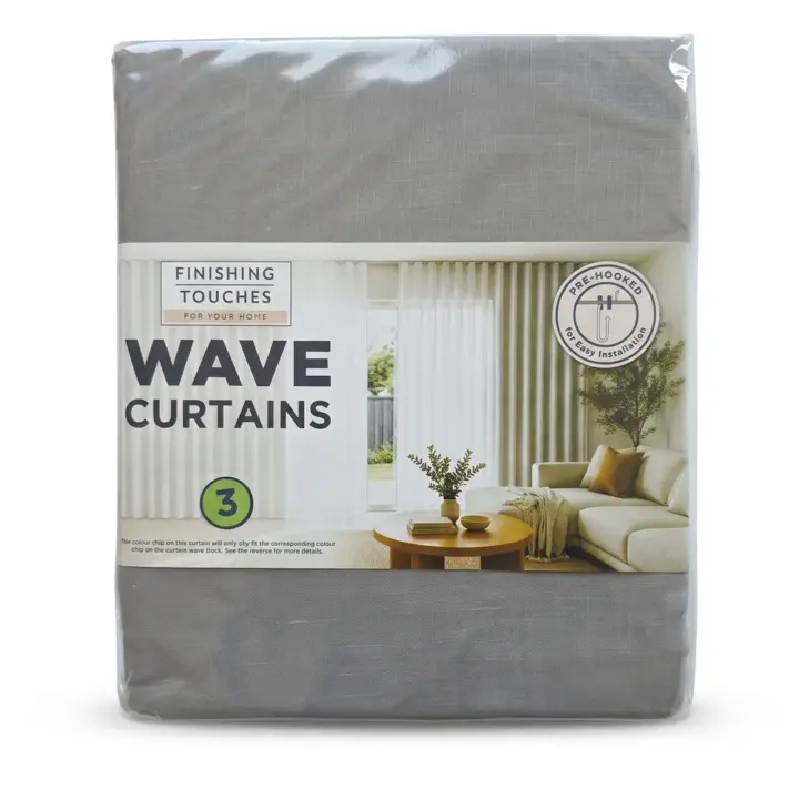 Finishing Touches - Made To Match Wave Curtain - Reply Sheer Pack Shot (Smoke)