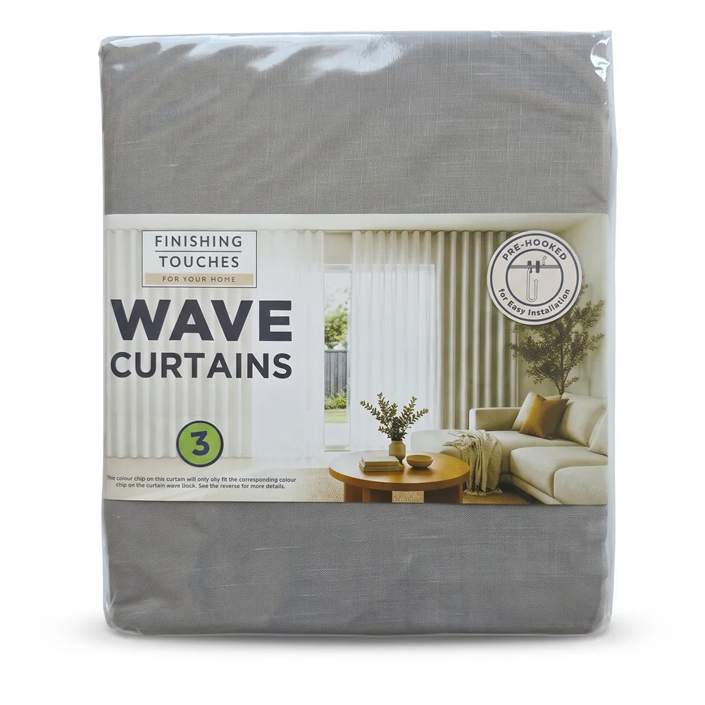 Finishing Touches - Made To Match Wave Curtain - Reply Sheer Pack Shot (Smoke)
