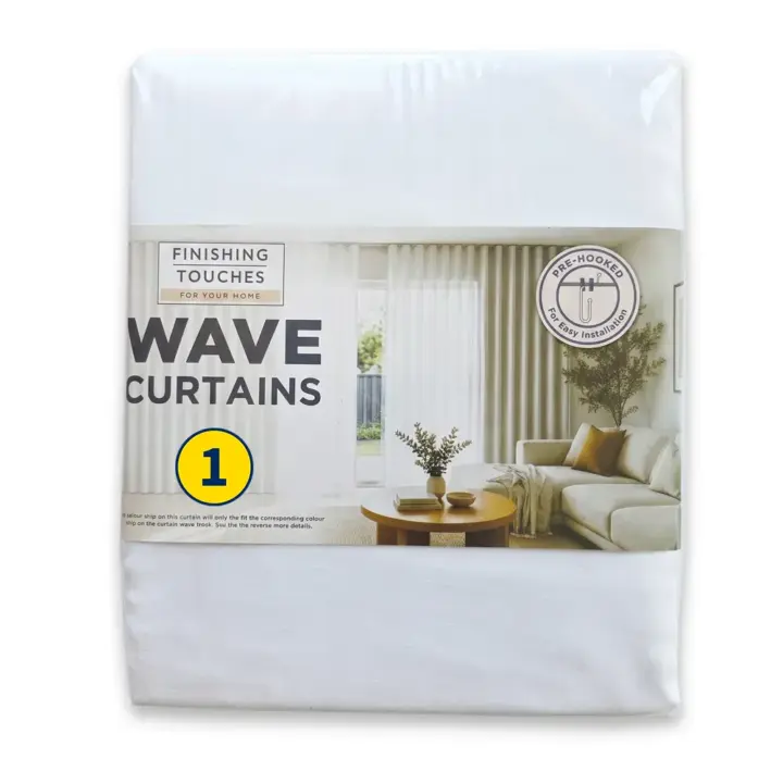 Wave Curtains & Wave Tracks - Made To Match 10 Finishing Touches - Made To Match Wave Curtain - Reply Sheer Pack Shot 210cm (White)