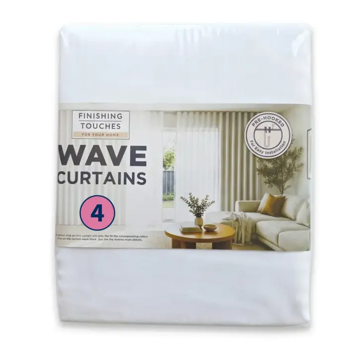 Wave Curtains & Wave Tracks - Made To Match 31 Finishing Touches - Made To Match Wave Curtain - Reply Sheer Pack Shot 370cm (White)