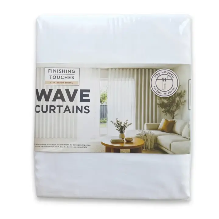 Finishing Touches - Made To Match Wave Curtain - Reply Sheer Pack Shot (White)