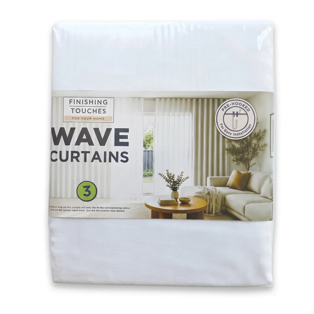 Finishing Touches - Made To Match Wave Curtain - Reply Sheer Pack Shot (White)