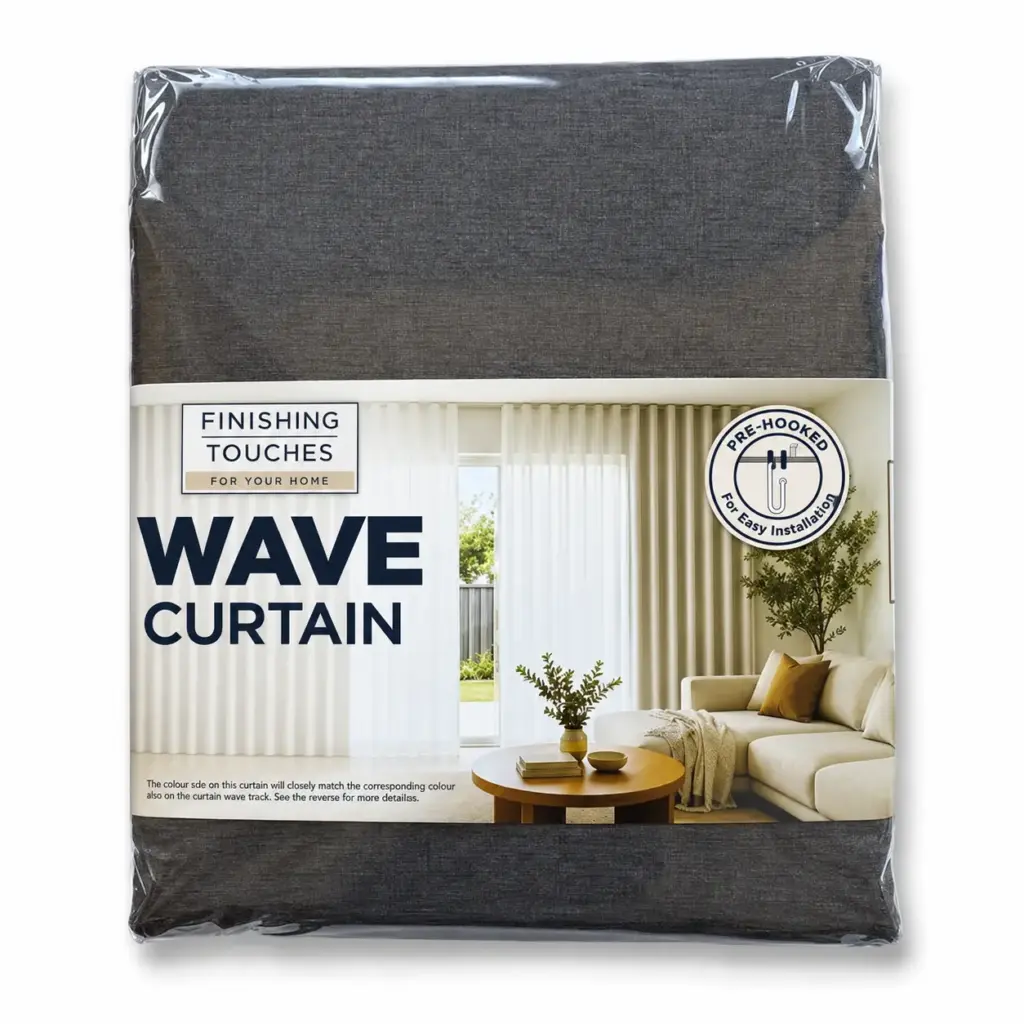 Wave Aura Lined Wave Curtain (Iron)