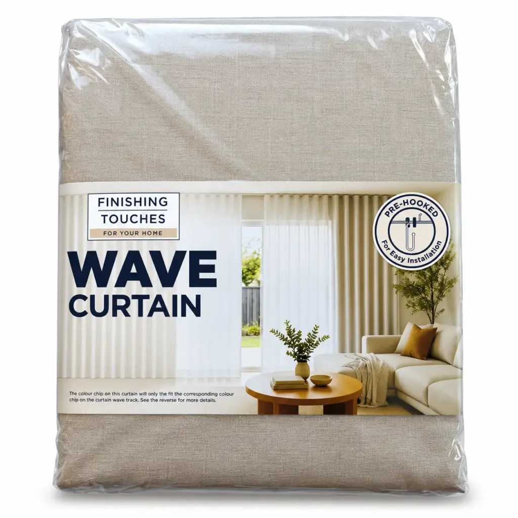Wave Aura Lined Wave Curtain (Sand Dune)