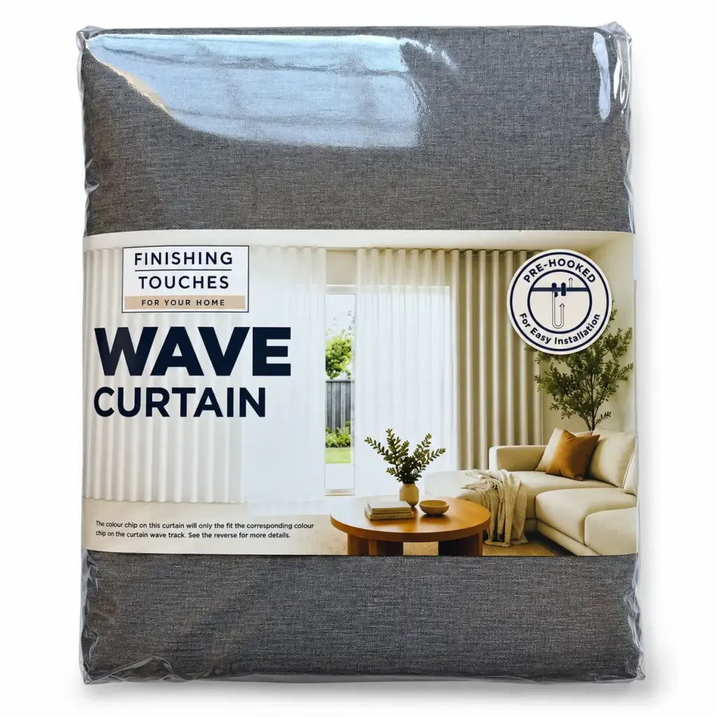 Wave Aura Lined Wave Curtain (Steel)